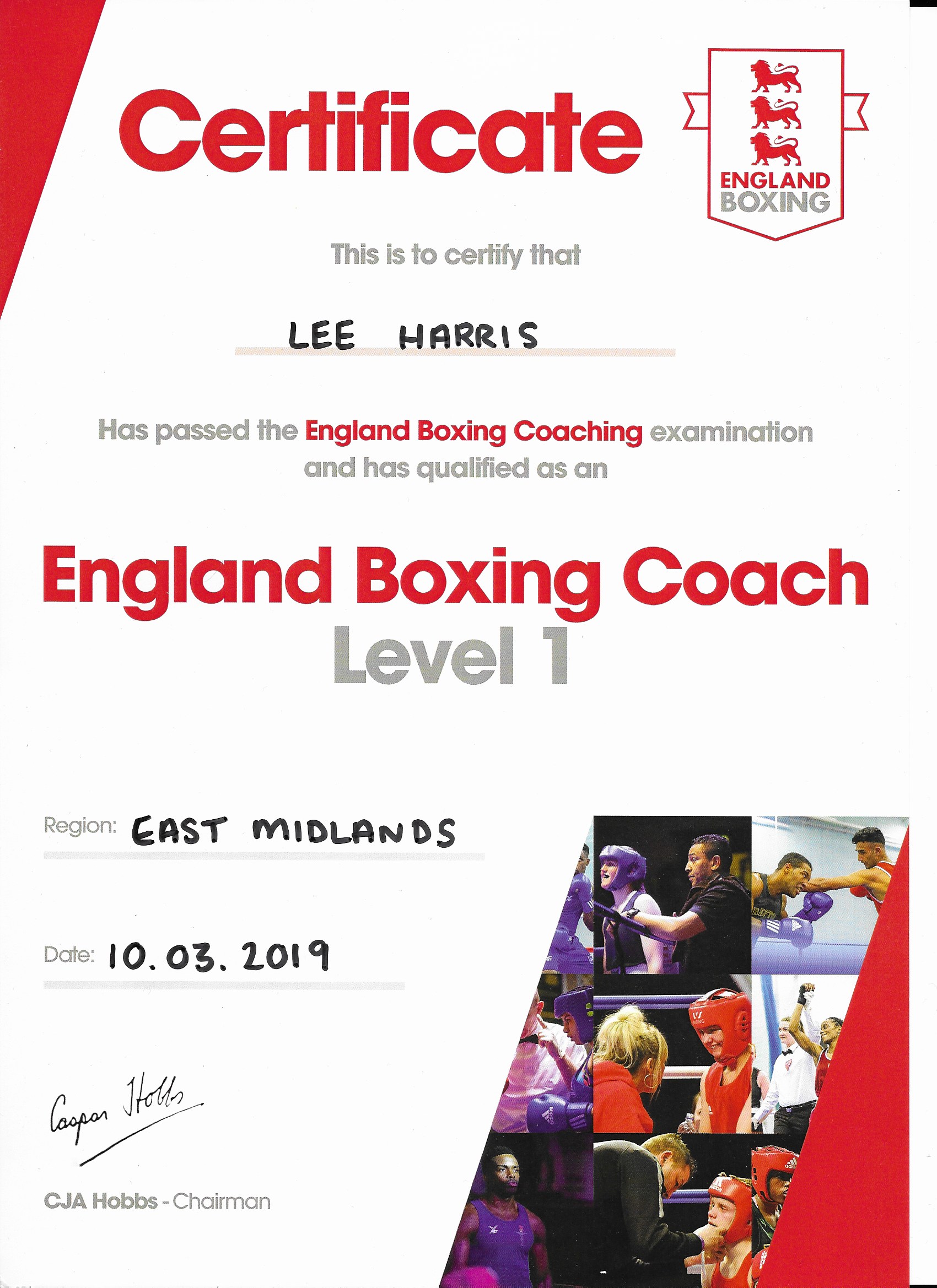 England boxing registered level 2 coach 